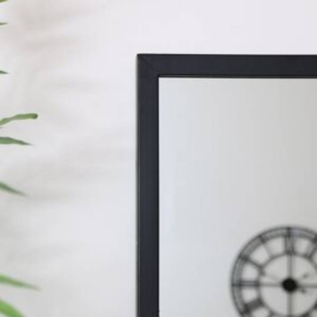Large Black 4 Panel Window Mirror Material: Garden
