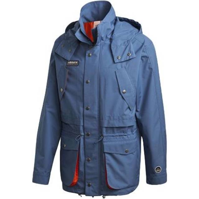 adidas originals Solid Color Athleisure Casual Sports Hooded Jacket Blue FR9280 - Default Color - M