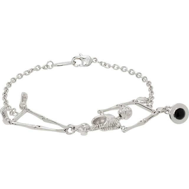 Vivienne Westwood Silver Skeleton Bracelet - P107 Platinum/Blac - UNI