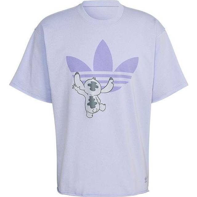 adidas originals x Disney Crossover Solid Color Stitch Cartoon Pattern Printing Short Sleeve Lavender T-Shirt HT3941 - MULTI-COLOR - XXL