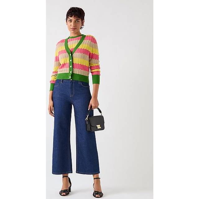 L.K.Bennett Cinzia Stripe Cardigan, Green/Multi