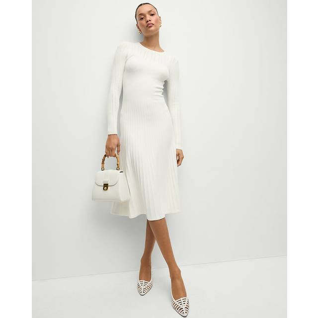 Nami Knit Midi Dress - OFF WHITE - Medium