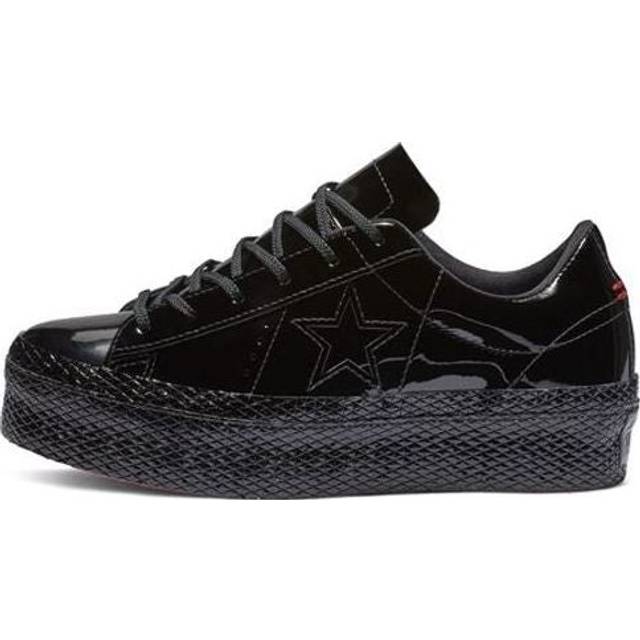(WMNS) Converse One Star Platform Ox 'Patent Black' - black - 5