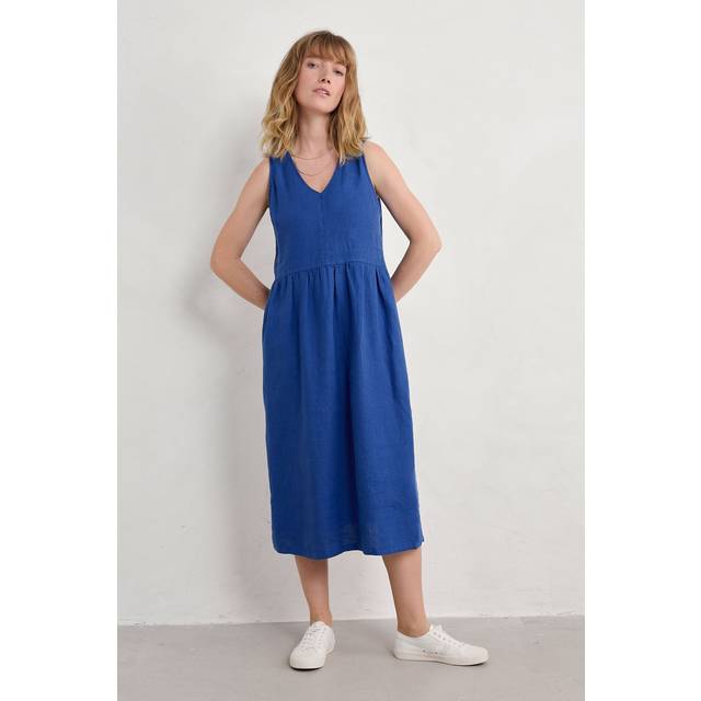Lowland Heather Sleeveless Dress - Bright Marine