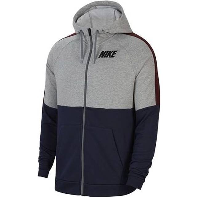 Nike DRI-FIT Colorblock Full-length zipper Cardigan Training Hooded Jacket Gray CU6034-063 - M