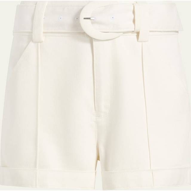 Aldi Belted Wide-Leg Linen Shorts - IVORY - 10