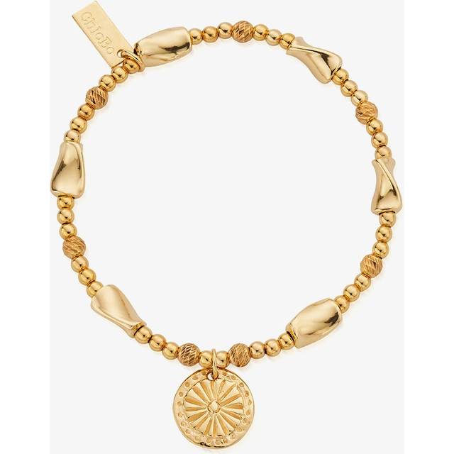 ChloBo Treasures Of Bali Sunshine Spirit 18ct Yellow Gold Plated Bali Coin Charm Bracelet GBLTB3509