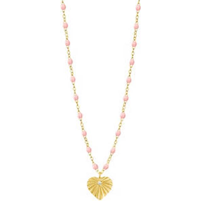 Heart Lumière Diamond Necklace - Baby Pink - Inspired by her father, Gigi founded her eponymous brand, Gigi Clozeau in France. Each design is imagined and created in the family workshop using 18-carat gold, with a range of delicate necklaces and bracelets to choose from. Intricate beading and expertly crafted charms adorn many of the creations, sure to become favourites in your daily edit.