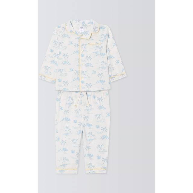 John Lewis Baby Cotton Treasure Island Pyjamas, White
