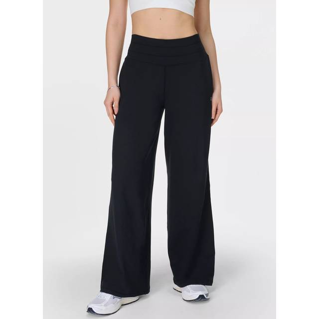 Sweaty Betty Gaia 32" Performance Yoga Wide Leg Trousers, Black