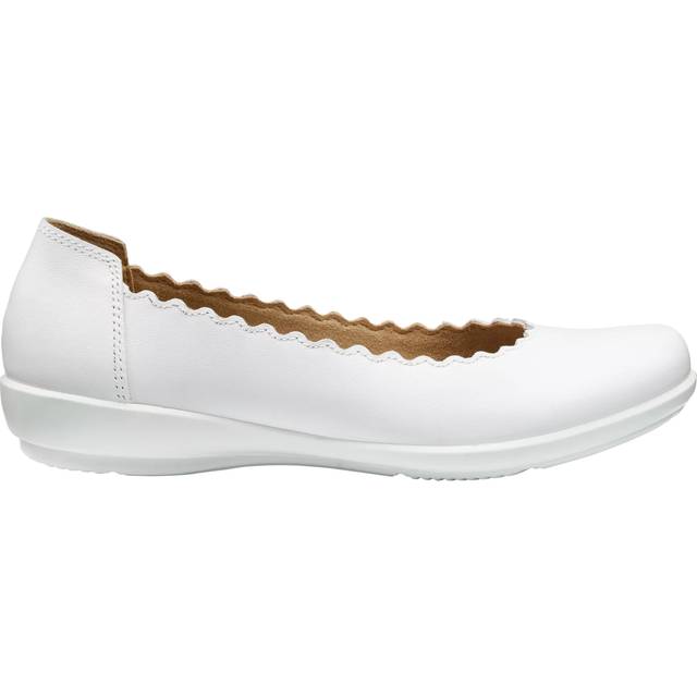 Hotter Eider Wide Fit Leather Scallop Ballerina Pumps