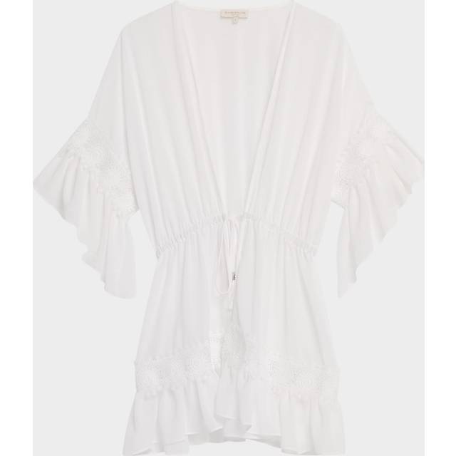 Amalia Grommet-Trim Sun Dress Coverup - WHITE LACE - Large