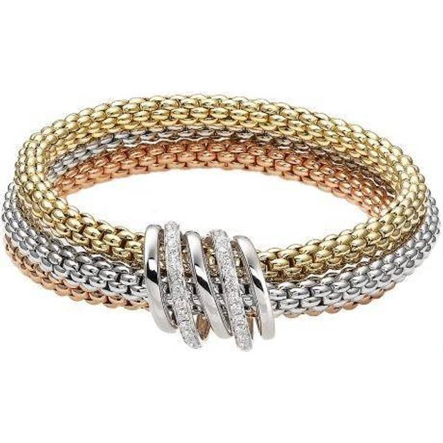 Fope MiaLuce 18ct Yellow White Rose Gold 0.54ct Diamond Bracelet - S