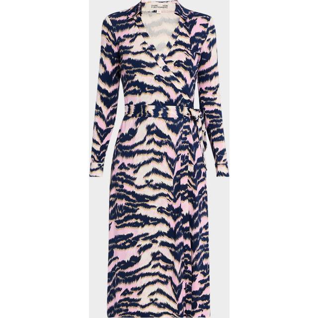 Abigail Silk Jersey Midi Wrap Dress - Palace Tiger Pink - XS