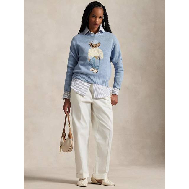 Polo Ralph Lauren Polo Bear Crewneck Sweater, Chambray Marl