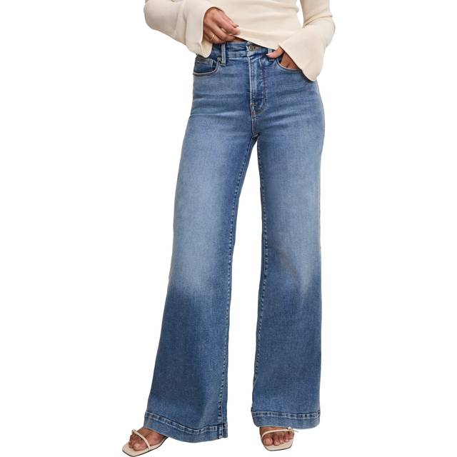 Good American Good Waist Palazzo Jeans, Blue