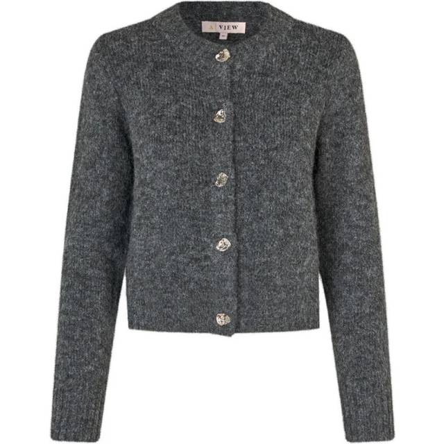 A-VIEW Pony Longline Belted Cardigan, Grey