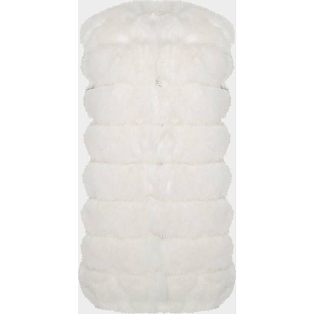 Fox-Like Faux Fur Vest - WHITE - X-Small