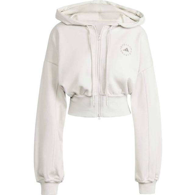 adidas By Stella Mccartney Cropped Zip Hoodie Asia Sizing 'Chalk Pearl' IT8268 - White - L