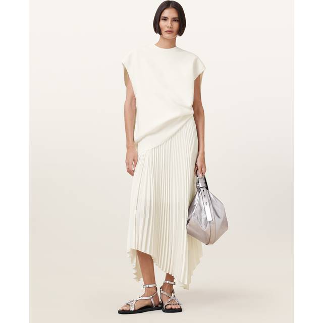 AllSaints Leia Harley 2-in-1 Midi Dress - White, White, Size L, Women