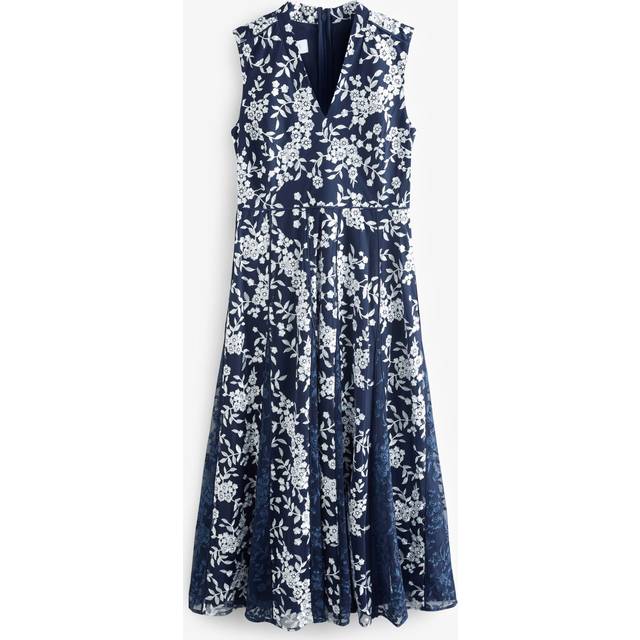 Hobbs Quin Floral Dress, Midnight/Ivory
