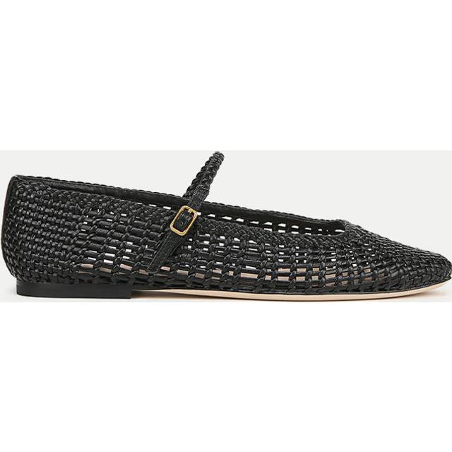 Veronica Beard Ellie Woven-Leather Flat Black - 5.5