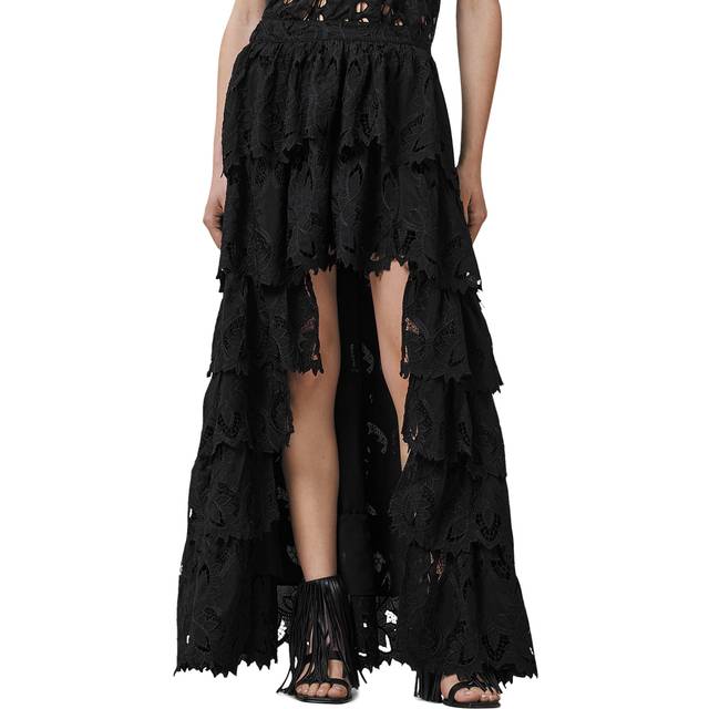 AllSaints Cavarly Tiered Maxi Skirt, Black