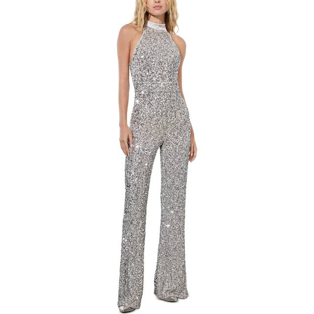 Cataline Sequined Wide-Leg Jumpsuit - SILVER - 2