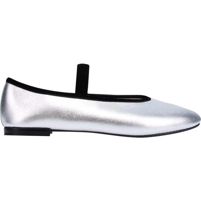 Repetto Silver Lilouh Rubber Sole Mary Jane Ballerina Flats - 20 Argent - FR 41