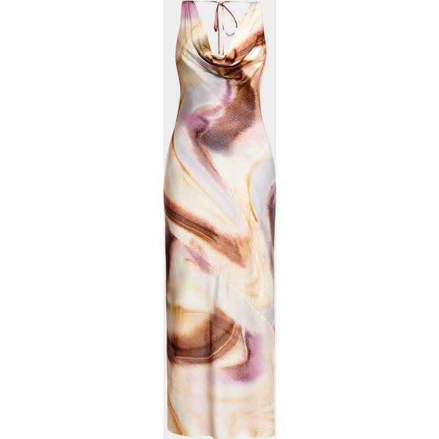 Lacey Cowl-Neck Maxi Dress - COPPER WATERCOLOUR - 10