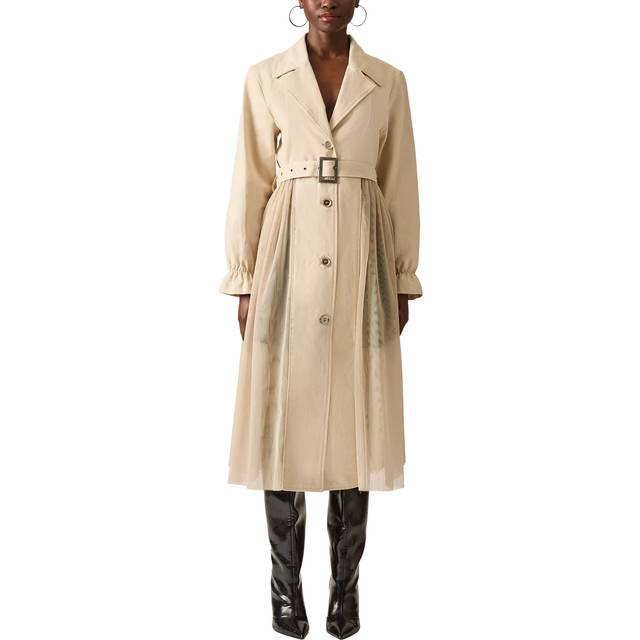 James Lakeland Cotton Tulle Trench Coat, Beige