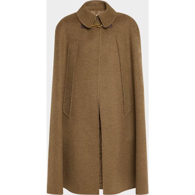 Clasp-Closure Wool-Cashmere Cape - TWIG - X-Small / Small
