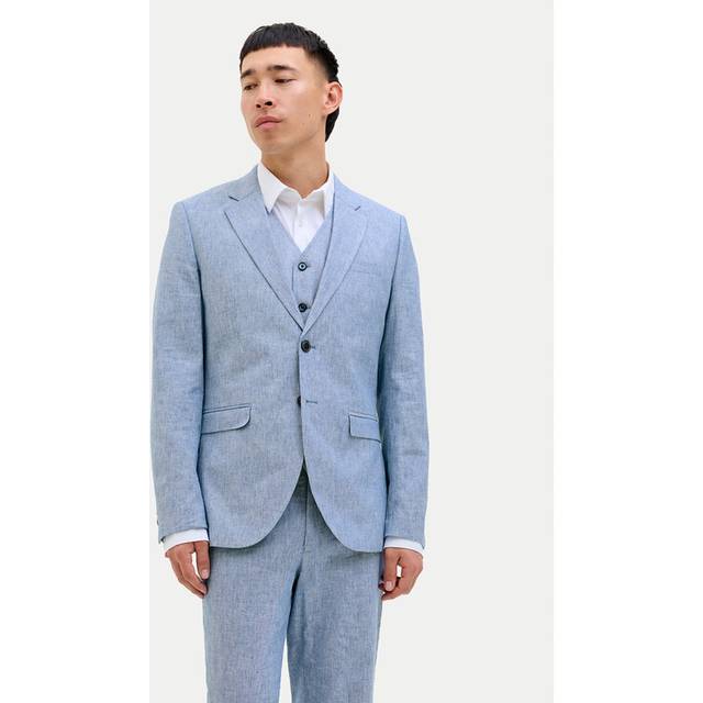 Jack & Jones – Premium – Blå kavaj i linnetyg