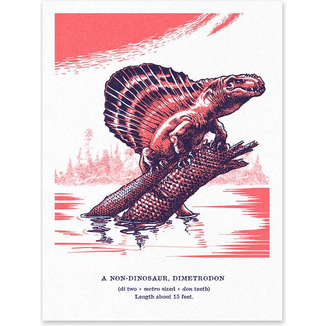 Dimetrodon Riso Print (8x6)