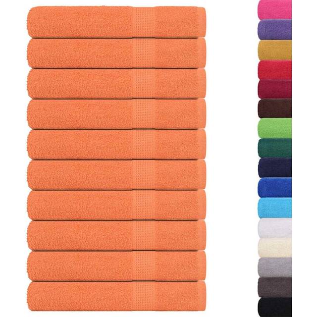 vidaXL Sauna Towels 10 pcs Orange 80x200 cm 360 gsm 100% Cotton