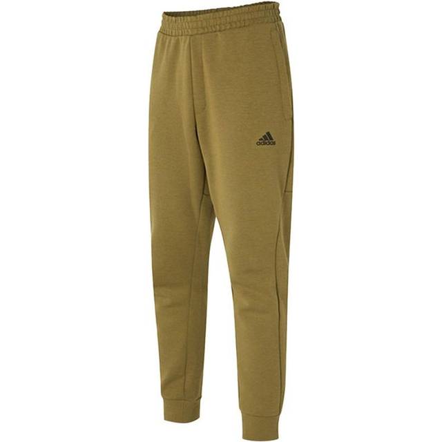 Men's adidas Fi Dk Reg Pnt Logo Sports Running Knit Bundle Feet Long Pants/Trousers Olive H39225 - Default Color