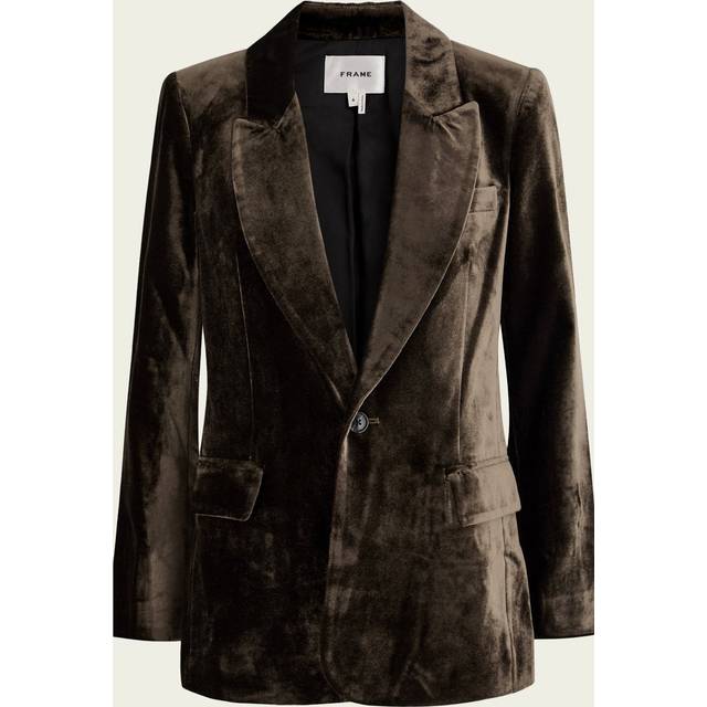 Frame Slim Velvet One Button Blazer