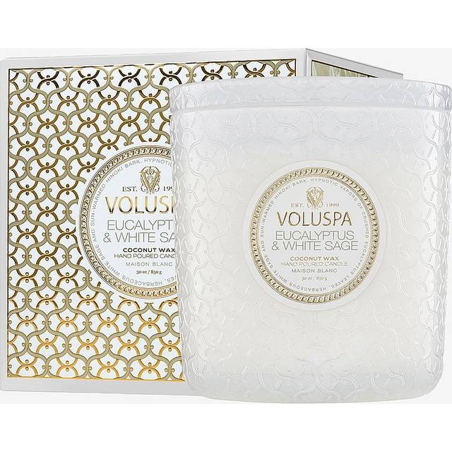 Voluspa - Eucalyptus & White Sage Boxed Luxe Jar Candle 80H - Vit