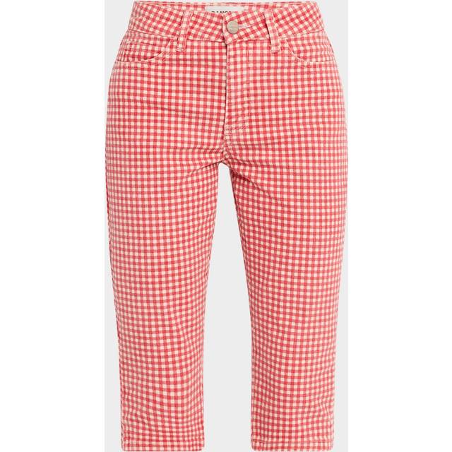 Gingham Capri Jeans - RED - 8 UK (4 US)