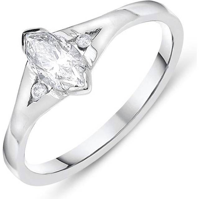 Platinum Diamond Marquise Cut Trilogy Ring - M