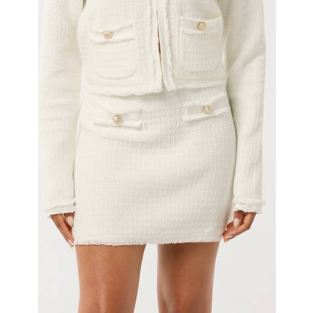 Forever New Petite Faith Boucle Mini Skirt, Cream