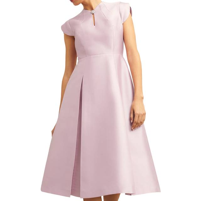 Hobbs Rhea Silk Wool Blend Dress, Soft Petal Pink