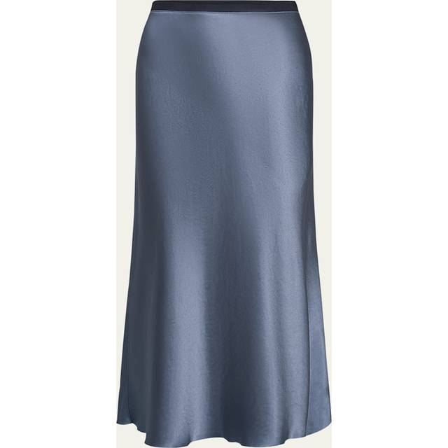 Contrast Waistband Satin Slip Skirt - MAUVE THISTLE - X-Large