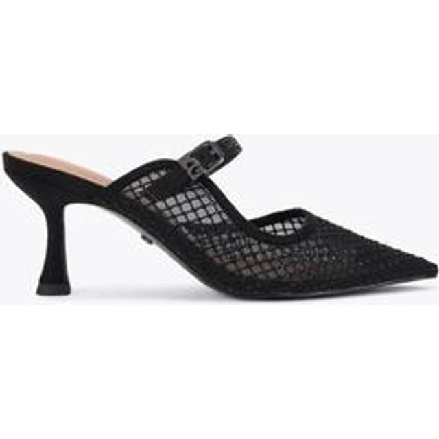 KG Kurt Geiger Alina Embellished Mesh Pointed Heeled Mules, Black
