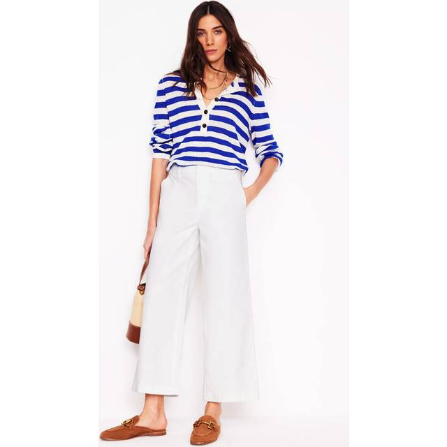 Boden Barnsbury Cropped Chinos, White