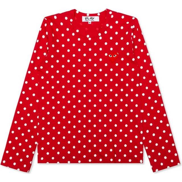 (WMNS) COMME des GARCONS PLAY Polka Dot Long Sleeve Tee 'Red White' AZ-T165-051-3