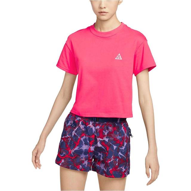 Nike ACG Quick-Drying Pullover Short Sleeve T-Shirt Women Tops Ashen-Red FD2717-850 L
