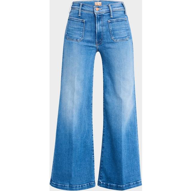 Mother Petites Lil Roller High Rise Patch Pocket Wide Leg Jeans in Piece By Piece
