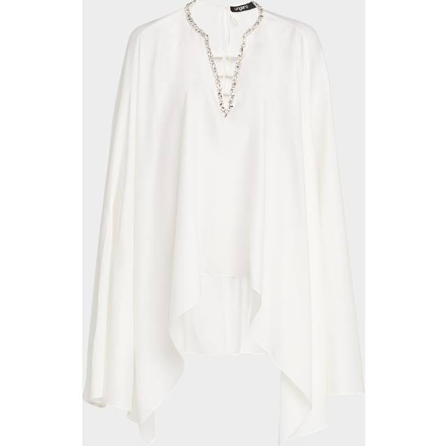 Aida Crystal-Embellished Cape Blouse - ivory - Medium / Large