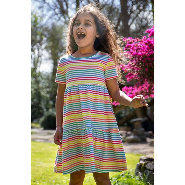 Frugi Girls Lucy Stripe Dress - Multi, Multi, Size 4-5 Years - Print - 4-5 YEARS